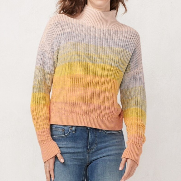 LC Lauren Conrad Sweaters - LC Lauren Conrad Ombré Sweater Funnel Neck XL